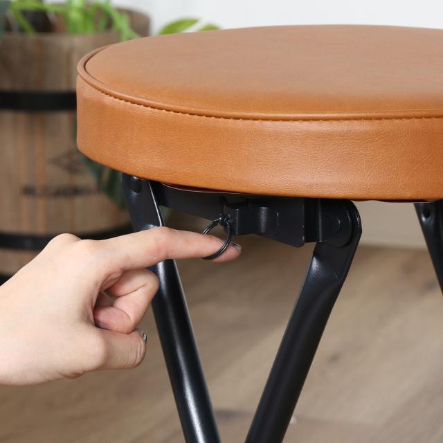 折りたたみスツール PU 4脚セット 送料無料-8