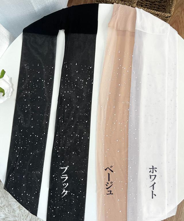 レディース メタリックラメストッキング 送料無料 即日発送-1