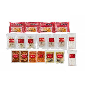 東京 赤坂四川飯店 監修 本格中華7種セット 乾焼蝦仁 麻婆豆腐 炒飯 杏仁豆腐 八宝菜 焼売 餃子 送料無料-1