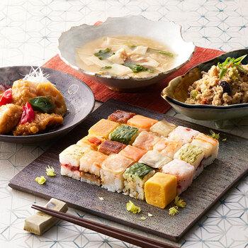 梅の花 なみはや寿司と3種の和惣菜セット おから煮 和風あん 黒酢あん 送料無料-3