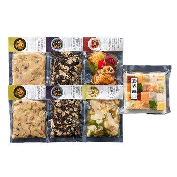 梅の花 なみはや寿司と4種の和惣菜セット おから煮×2 ひじき煮×2 和風あん 黒酢あん 送料無料-1