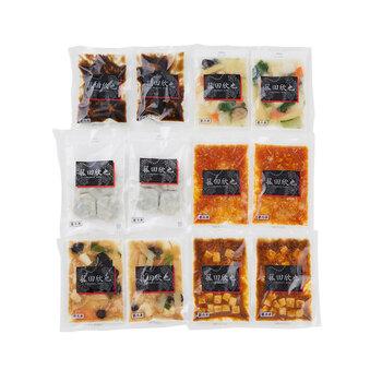 菰田欣也 監修 本格中華6種セット エビチリソース 八宝菜 酢豚 麻婆豆腐 エビニラまんじゅう XO醤炒め ×各2 送料無料-1