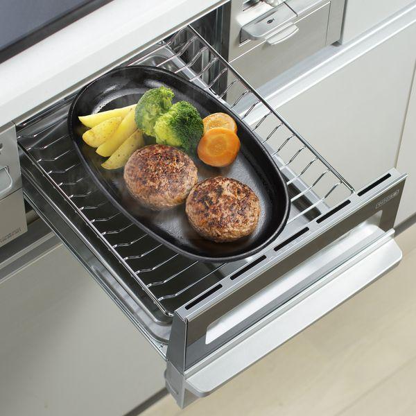 鉄鋳物小判ステーキ皿2枚組敷板ハンドル付 送料無料 即日発送-3