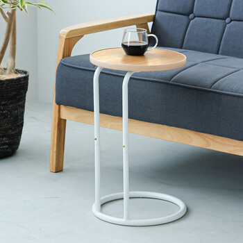 ラウンドサイドテーブル ラテ ナイトテーブル スリム 軽量 丸型 ソファサイド 木製 送料無料-6