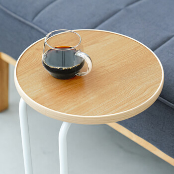 ラウンドサイドテーブル ラテ ナイトテーブル スリム 軽量 丸型 ソファサイド 木製 送料無料-8