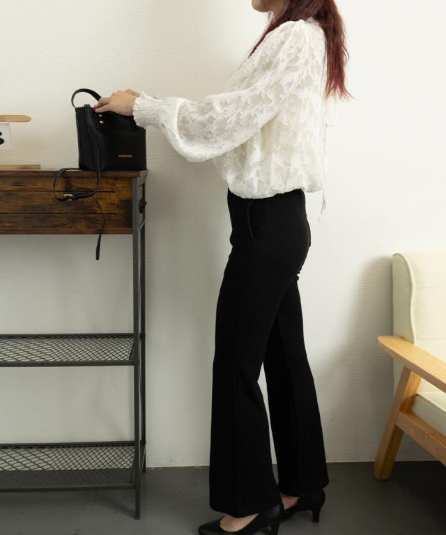 シアーブラウス バルーンスリーブ 送料無料 即日発送-6