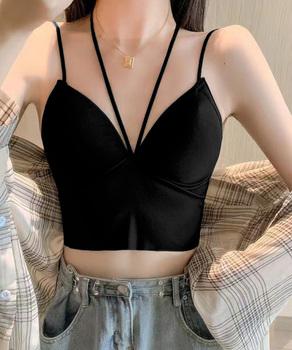 カップ付きキャミソールホルターネック快適 送料無料 即日発送-4