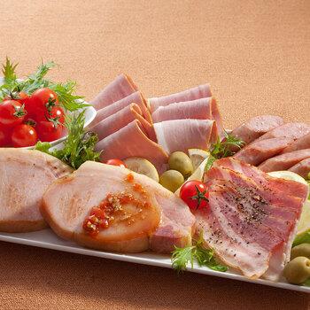 大阪 夢一喜 熟成ハム ウインナー詰合せ 5種　ロースハムブロック250ｇ、ロースハムスライス110ｇ、ベーコンスライス80ｇ　等 送料無料-2