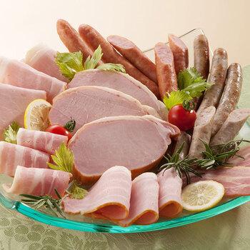 大阪 夢一喜 熟成ハム ウインナー詰合せ 7種　ロースハムブロック250ｇ×2、ロースハムスライス79ｇ、ボンレスハムブロック300ｇ　等 送料無料-2