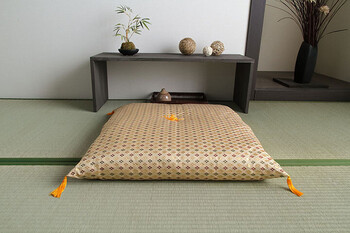 日本製 御前座布団 金襴 盆 法事 仏前 豪華 クッション性 約70×70cm 白虎 送料無料-8