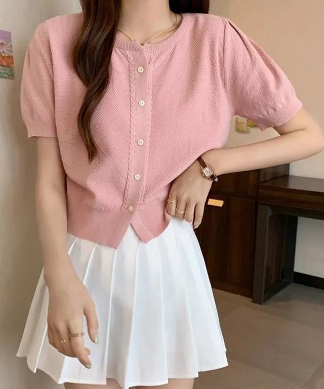 ニットカーディガン きれいめ 無地 大人 送料無料 即日発送-9