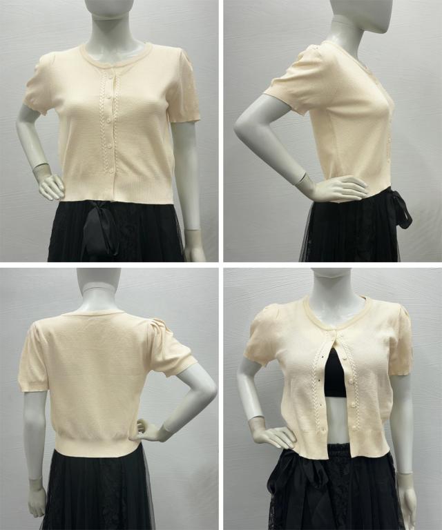 ニットカーディガン きれいめ 無地 大人 送料無料 即日発送-4