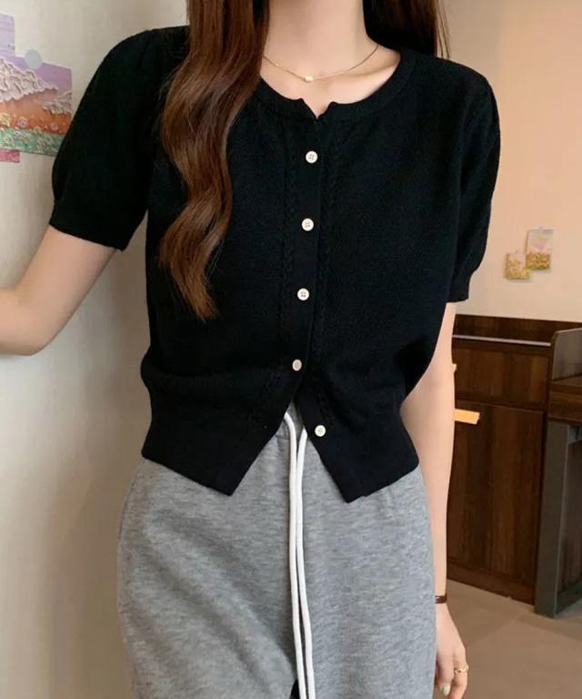 ニットカーディガン きれいめ 無地 大人 送料無料 即日発送-7