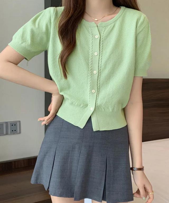 ニットカーディガン きれいめ 無地 大人 送料無料 即日発送-8