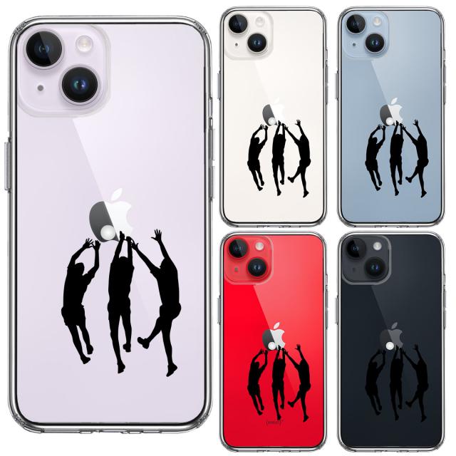 iPhone14Plus ケース クリア バレーボール ブロック スマホケース 側面ソフト 背面ハード ハイブリッド 送料無料-1