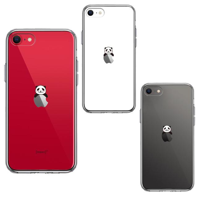 iPhoneSE ケース 第3世代 第2世代 クリア のっかり パンダ スマホケース 側面ソフト 背面ハード ハイブリッド  送料無料-1