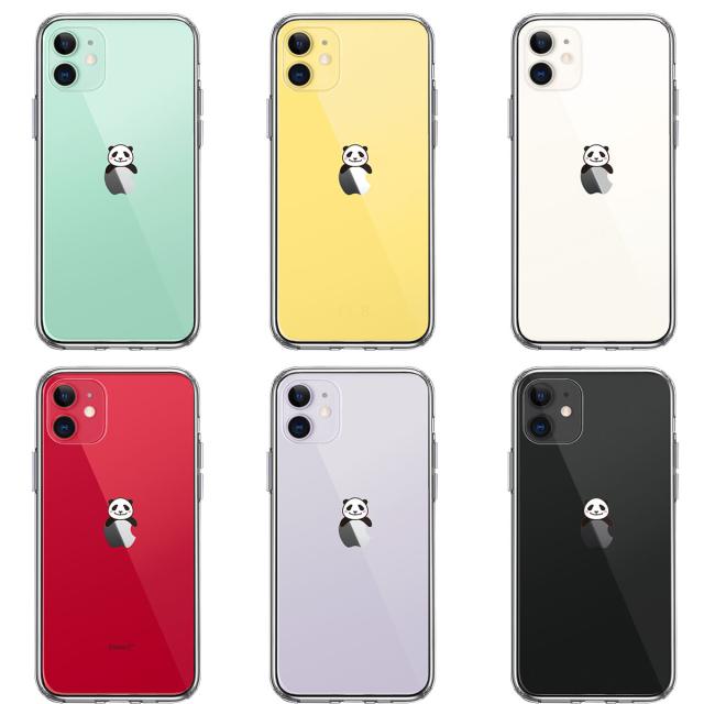 iPhone11 ケース クリア のっかり パンダ スマホケース 側面ソフト 背面ハード ハイブリッド 送料無料-1