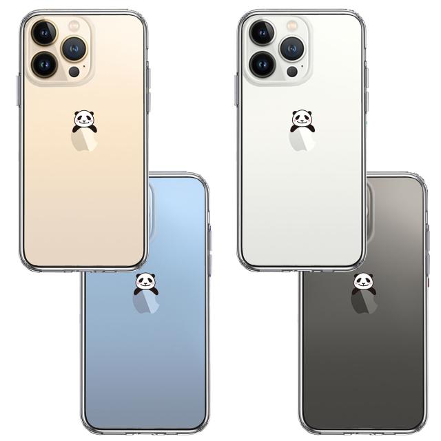 iPhone13Pro ケース クリア のっかり パンダ スマホケース 側面ソフト 背面ハード ハイブリッド 送料無料-1