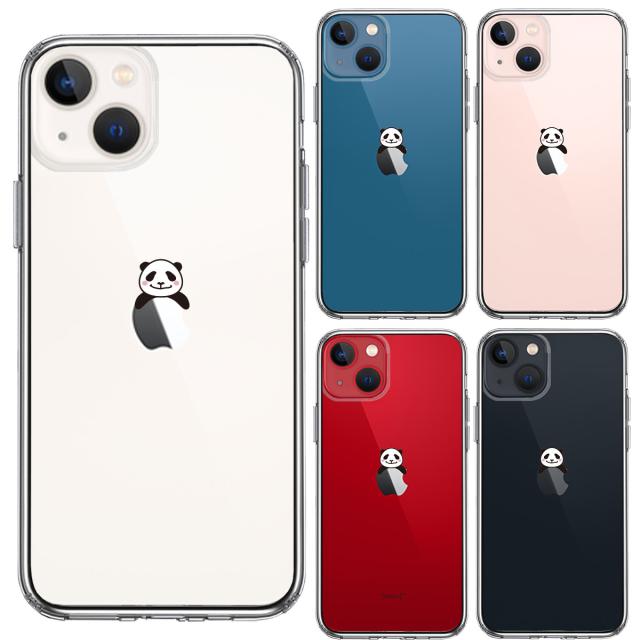 iPhone13 ケース クリア のっかり パンダ スマホケース 側面ソフト 背面ハード ハイブリッド 送料無料-1