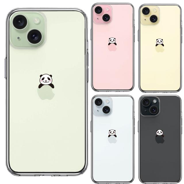 iPhone15Plus ケース クリア のっかり パンダ スマホケース 側面ソフト 背面ハード ハイブリッド 送料無料-1