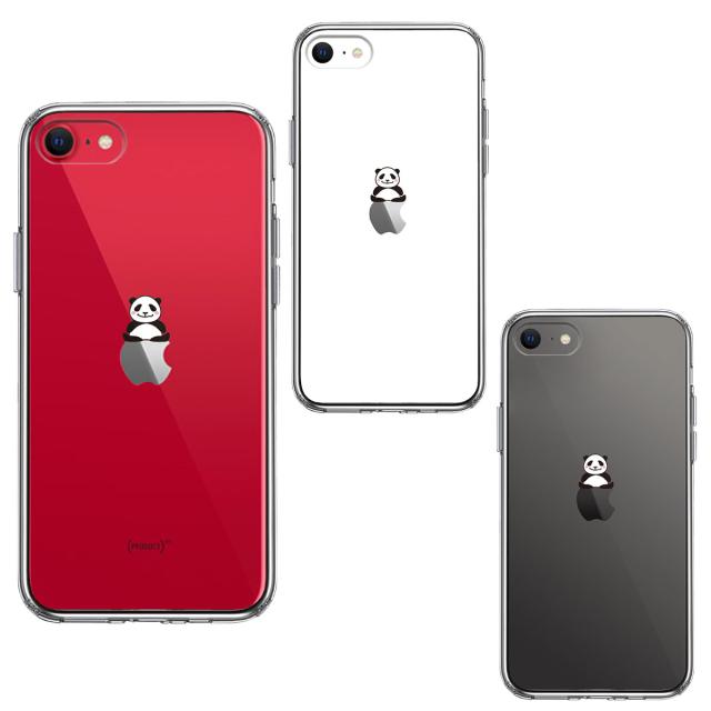 iPhoneSE ケース 第3世代 第2世代 クリア おすわり パンダ スマホケース 側面ソフト 背面ハード ハイブリッド 送料無料-1