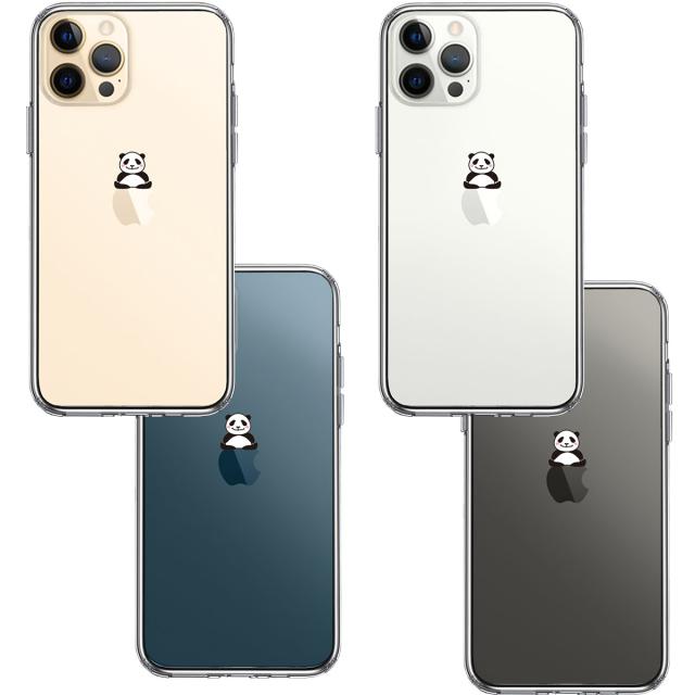 iPhone12Pro ケース クリア おすわり パンダ スマホケース 側面ソフト 背面ハード ハイブリッド 送料無料-1