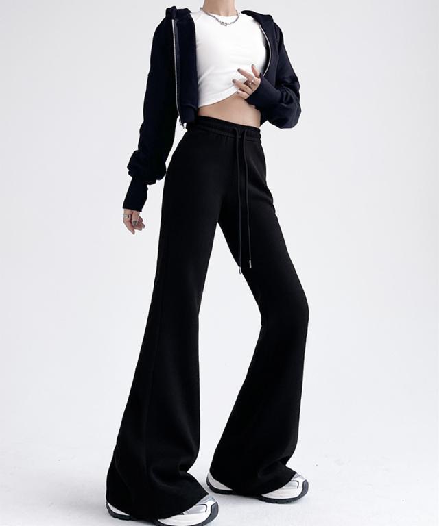 フレアパンツ レディース 美脚 脚長 送料無料 即日発送-2