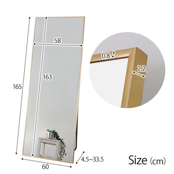 ミラー面が大きいスタンドワイドミラー ゴールド 送料無料-4