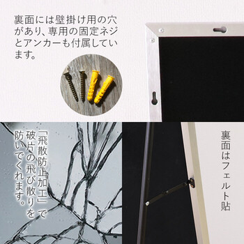 ミラー面が大きいスタンドワイドミラー ブラック 送料無料-2