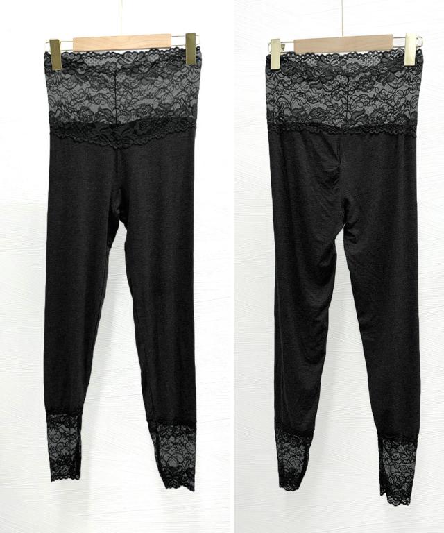 レース切り替えレギンス 美脚美尻スパッツ 送料無料 即日発送-2