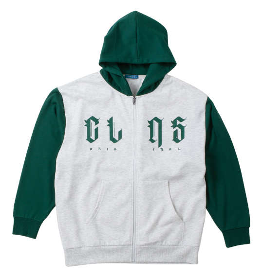 大きいサイズ ＣＯＬＬＩＮＳ 裏起毛配色フルジップパーカー＋半袖Tシャツ ３Ｌ ４Ｌ ５Ｌ ６Ｌ ８Ｌ MC843101-72283 ラッピング可 送料無料 即日発送-3