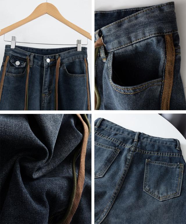 デニムパンツ 長ズボンハイウエスト美脚 送料無料 即日発送-3