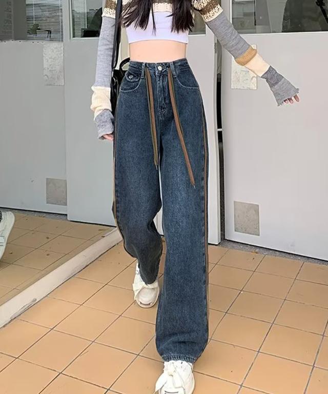 デニムパンツ 長ズボンハイウエスト美脚 送料無料 即日発送-5