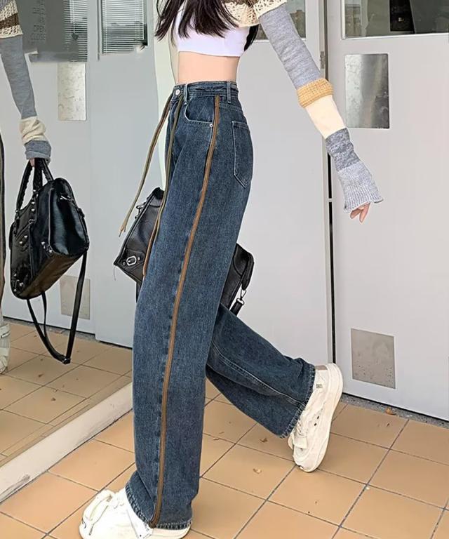 デニムパンツ 長ズボンハイウエスト美脚 送料無料 即日発送-6