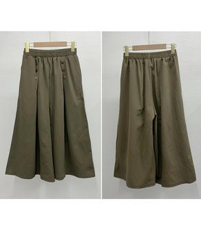 ワイドパンツ ハイウエストガウチョパンツ 送料無料 即日発送-2