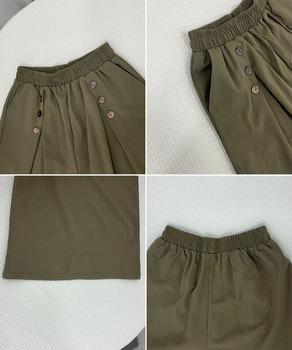 ワイドパンツ ハイウエストガウチョパンツ 送料無料 即日発送-3