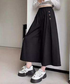 ワイドパンツ ハイウエストガウチョパンツ 送料無料 即日発送-6