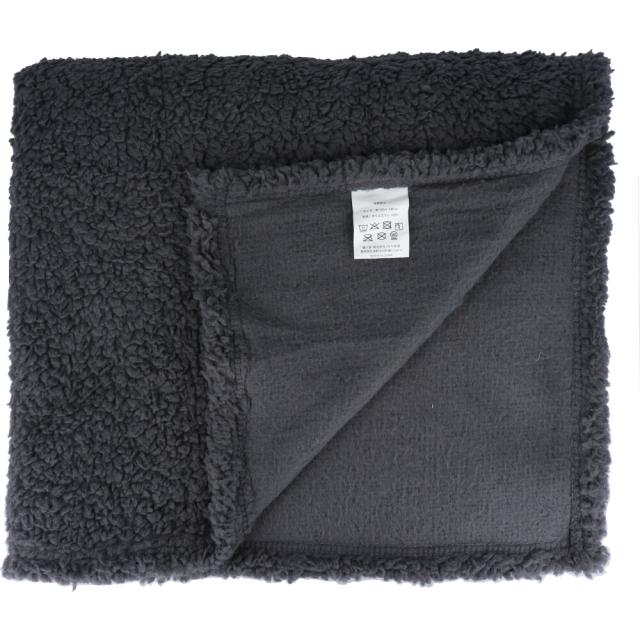 HOKOTTO シープボアひざ掛け 大判サイズ 100×140CM チャコール 2個セット 送料無料-4
