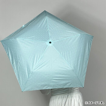 超軽量 空飛ぶカーボンアンブレラ 雨晴兼用折りたたみ傘 ドット ブルー 送料無料-2