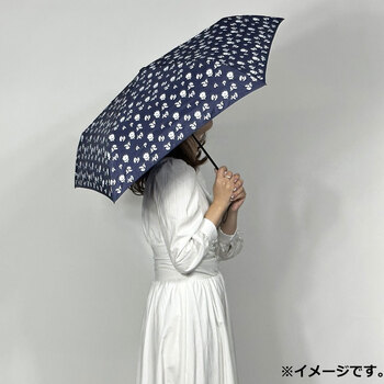 超軽量 空飛ぶカーボンアンブレラ 雨晴兼用折りたたみ傘 花柄 ネイビー 送料無料-2