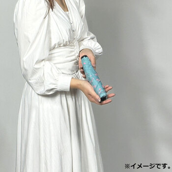 超軽量 空飛ぶカーボンアンブレラ 雨晴兼用折りたたみ傘 花柄 ブルー 送料無料-3