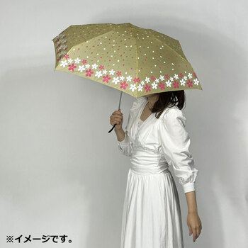 ポケブレラ 極小５段マイクロ 雨晴兼用傘 桜柄 ベージュ 送料無料-2