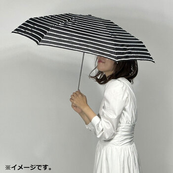 ポケブレラ 極小５段マイクロ 雨晴兼用傘 ボーダー ブラック 送料無料-2
