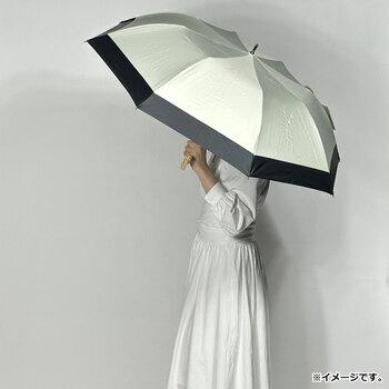 晴雨兼用ショートワイド傘 竹手元 裏黒コーティング 無地切継 オフホワイト 送料無料-2