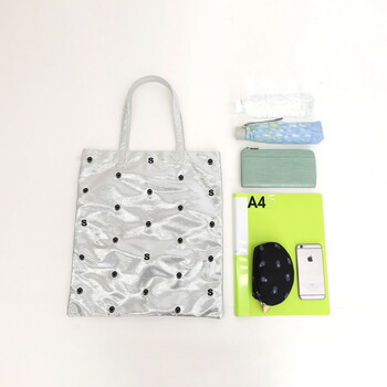 フェイス刺繍メタリックサブバッグ A4対応 クーコ COOCO SMILEY 送料無料 即日発送-9