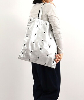 フェイス刺繍メタリックサブバッグ A4対応 クーコ COOCO SMILEY 送料無料 即日発送-12