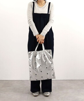 フェイス刺繍メタリックサブバッグ A4対応 クーコ COOCO SMILEY 送料無料 即日発送-13