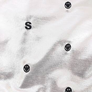 フェイス刺繍メタリックサブバッグ A4対応 クーコ COOCO SMILEY 送料無料 即日発送-7