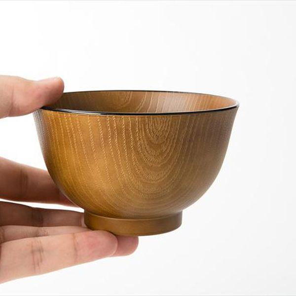洗浄椀羽反全木目茶 5個セット 送料無料 即日発送-3