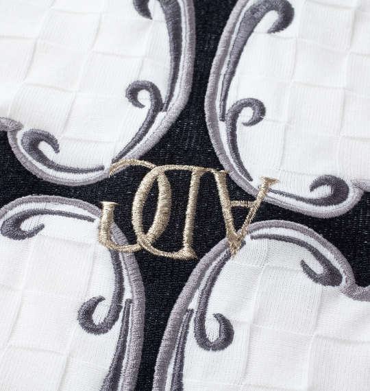 大きいサイズ ＧＬＡＤＩＡＴＥ 刺繍ブロックジャガード長袖ＶネックTシャツ ３Ｌ ４Ｌ ５Ｌ ６Ｌ ラッピング可 送料無料 即日発送-3